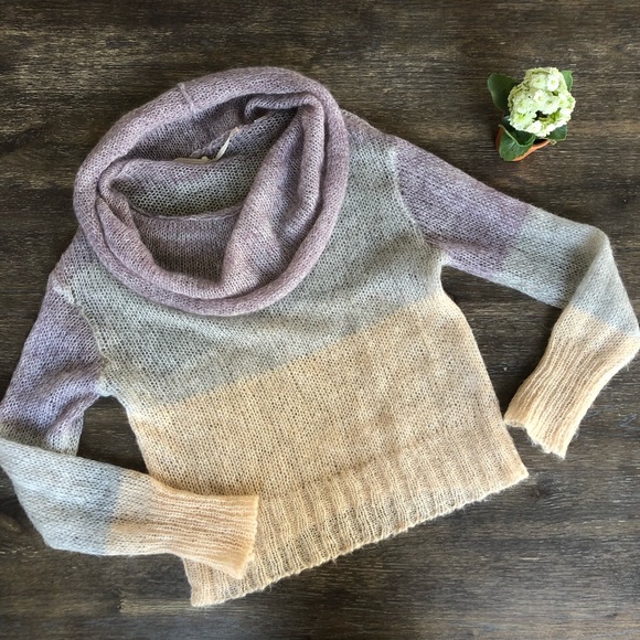 Anthropologie Sweaters - Anthropologie cowl neck color block sweater